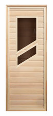 Дверь липа с 2-мя косыми стеклами (коробка осина) 1900х700