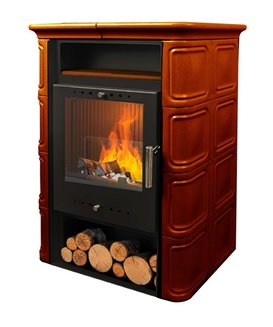 Печь-камин VERA BROWN "NORDflam" 6 кВт (коричневая)