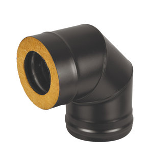 Сэндвич-колено BLACK (AISI 430/0,5мм + Оц.) 90* 3 секции д.115х200