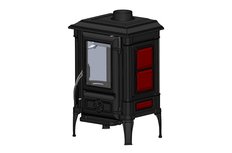 GUCHA Печь-камин чугунная ARINA - 1110 ЭМАЛЬ - DARK RED