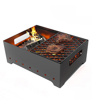 Мангал Везувий \"Турист\" №2 с решеткой чугунной \"СТЕЙК\"