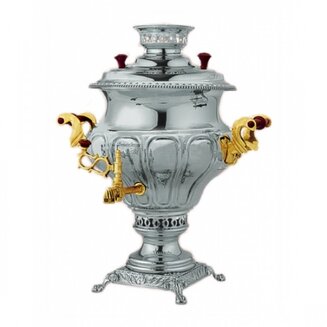 САМОВАР (С.10/2) угольный 6,5л (Никель+золото)