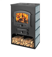 Печь-Камин ВЕЗУВИЙ ПК-03 (224) с плитой "Везувий В3" талькохлорит 12 кВт (200 м3) ?150мм