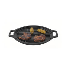 Решетка чугунная круглая \"СТЕЙК\" ? 380мм ( с ручками)