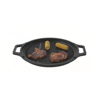 Решетка чугунная круглая \"СТЕЙК\" ? 380мм ( с ручками)