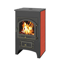 Печь-Камин ВЕЗУВИЙ ПК-01 (205) с плитой красн.12 кВт (200 м3) ? 150 мм
