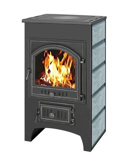 Печь-Камин ПК-02 (205) с плитой «Везувий В1» талькохлорит 12 кВт (200 м3) ? 150мм