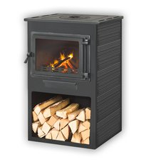 Камин ЭТНА (Панорама) с плитой "Антрацит" ?150мм