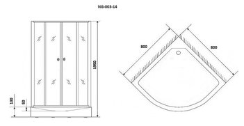Душевой уголок Niagara NG-003-14BLACK (80х80х195)