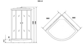 Душевая кабина Niagara NG-5301-14 (90х90х215)