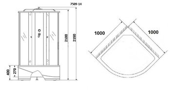 Душевая кабина Niagara NG-7509-14 (100х100х215)