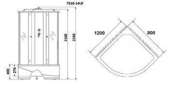 Душевая кабина Niagara NG-7310-14L (120х80х215)