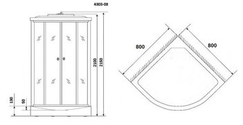 Душевая кабина Niagara NG-4303-14 (80х80х215)