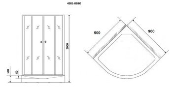 Душевая кабина Niagara NG-4301-14BK (90х90х200)