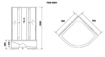 Душевая кабина Niagara NG-7508-14BK (90х90х200)