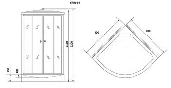 Душевая кабина Niagara Classic NG-6701-14 (900х900х2150)