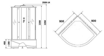 Душевая кабина Niagara Classic NG-2508-14G (900х900х2150)