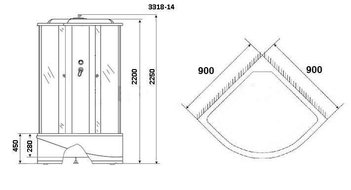 Душевая кабина Niagara Classic NG-3318-14 (900х900х2150)