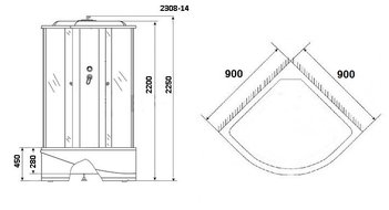 Душевая кабина Niagara Classic NG-2308-14 (900х900х2150)