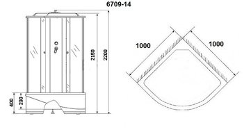 Душевая кабина Niagara Classic NG-6709-14 (1000х1000х2150)