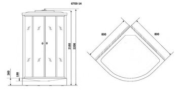 Душевая кабина Niagara Classic NG-6703-14 (800х800х2150)