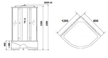 Душевая кабина Niagara Classic NG-3320-14L (1200х800х2150)