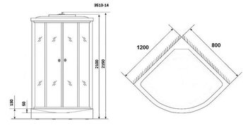 Душевая кабина Niagara Classic NG-3513-14R (1200х800х2150)