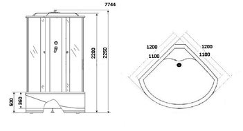 Душевая кабина Niagara Luxe NG-7744G (1200x1200х2150)