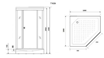 Душевая кабина Niagara Luxe NG-7702DW (1000x1000х2100)