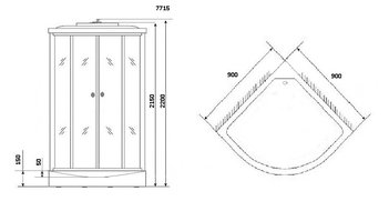 Душевая кабина Niagara Luxe NG-7715W (900x900х2150)