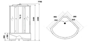 Душевая кабина Niagara Luxe NG-7790G (900x900х2150)