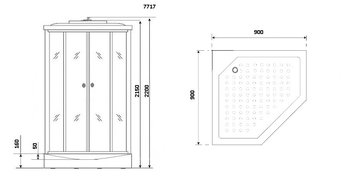 Душевая кабина Niagara Luxe NG-7717WD (1000x1000х2150)