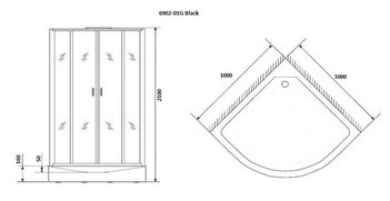 Душевая кабина Niagara Premium NG-6902-01G BLACK (1000х1000х2100)