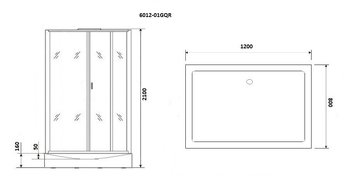 Душевая кабина Niagara Premium NG-6012-01GQR (1200х800х2100)