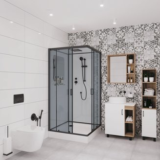 Душевая кабина Niagara Premium NG-6902-01Q BLACK (1000х1000х2100)