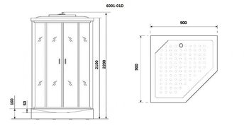 Душевая кабина Niagara Premium NG-6001-01D (900х900х2200)