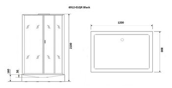 Душевая кабина Niagara Premium NG-6912-01QR BLACK (1200х800х2100)