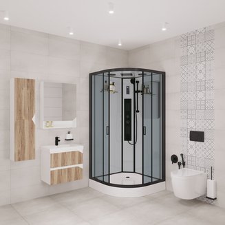 Душевая кабина Niagara Premium NG-6901-01G BLACK (900х900х2100)