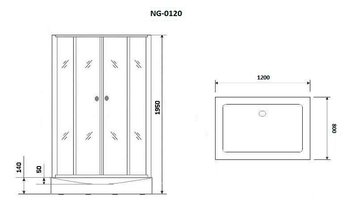 Душевой уголок Niagara Nova NG-0120-14 (1200х800х1950)