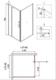 Душевое ограждение Niagara Nova NG-6801-08 BLACK (90*90*190)