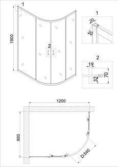 Душевое ограждение Niagara Nova NG-6621-08 (120*80*190)