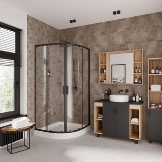 Душевое ограждение Niagara Nova NG-6807-08 BLACK (100*100*190)