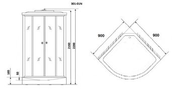 Душевая кабина Niagara Ultra NG-301-01N (900х900х2200)