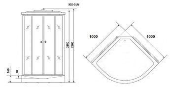 Душевая кабина Niagara Ultra NG-302-01N (1000х1000х2200)
