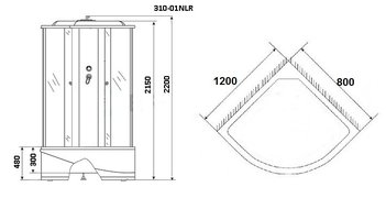 Душевая кабина Niagara Ultra NG-310-01LN (1200х800х2200)