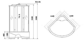 Душевая кабина Niagara Ultra NG-911-01 (1150х1150х2200)