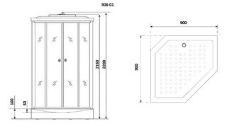 Душевая кабина Niagara Ultra NG-306-01 (900х900х2200)
