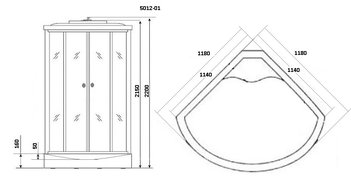 Душевая кабина Niagara Ultra NG-5012-01 (1200х1200х2200)
