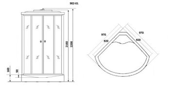 Душевая кабина Niagara Ultra NG-902-01 (1000х1000х2200)