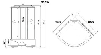 Душевая кабина Niagara Ultra NG-309-01N (1000х1000х2200)